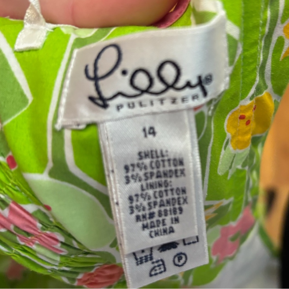 Lilly Pulitzer plus size lime green print dress - Picture 4 of 5